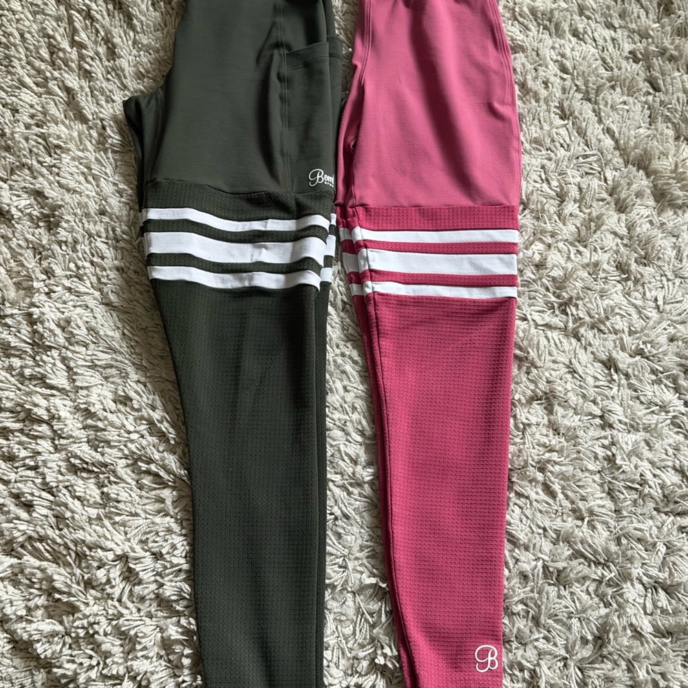 Bombshell Sportswear Women’s Leggings Bundle in Pink and Dark Green